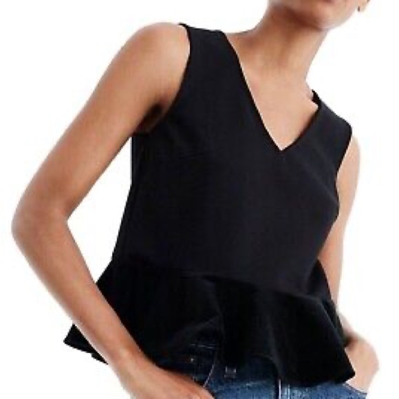 J.Crew Velvet Peplum Top - Picture 2 of 5